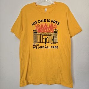 Krime Mustard Yellow Graphic Tee Sz M